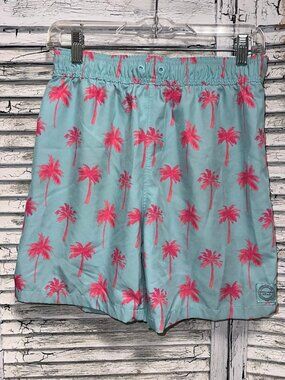 Boys Abercrombie & Fitch Kids Blue Palm Tree's Swim Shorts Size 13/14